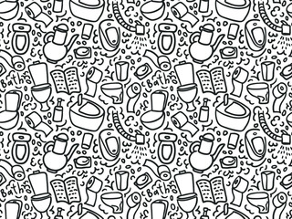 WC toilet seamless pattern