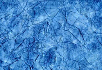 Watercolor of a delicate blue color with a textured background. Crumpled paper. An empty banner