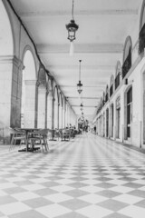 Ciudad pueblo antigua medieval vintage retro blanco y negro 