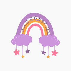 Rainbow boho print. Perfect for baby shower, birthday, children's party, summer holiday, clothing prints.