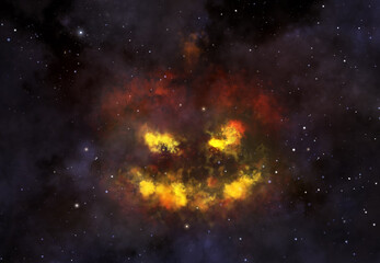Jack-o'-lantern space nebula