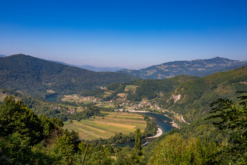 Fototapeta na wymiar View from the mountains in Western Serbia