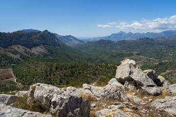 majestic mediterranean mountain landscape and limestone rocks in Spain relaxation and hike in nature