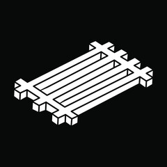 Optical illusion shape. Sacred geometry. Impossible figures. Escher style. Line art.