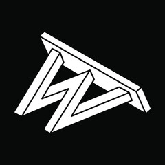 Optical illusion shape. Optical art. Impossible figure. Geometry.