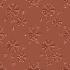 pattern ruote seta raso marrone caldo