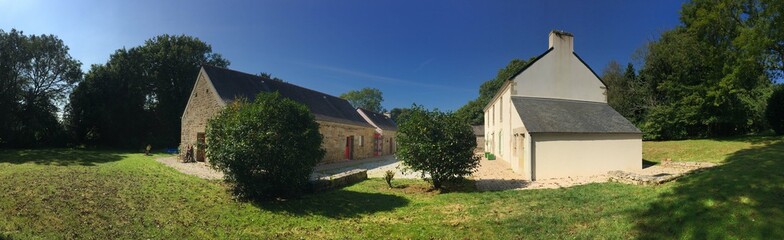 Fototapeta na wymiar lotissement en campagne sur Barré Nevez à Briec Bretagne Cornouailles Finistère France 