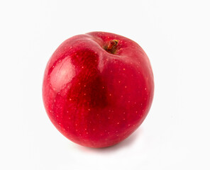 Isolated red apple. Ripe fruit on a white background.