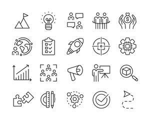 Startup Icons - Vector Line Icons. Editable Stroke. Vector Graphic