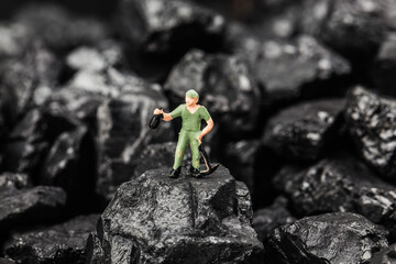 Toy Figurine simulated coal mining