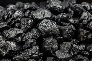 Heap of coal as background, top view