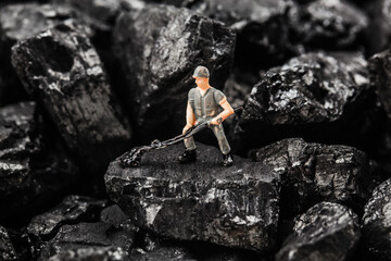 Toy Figurine simulated coal mining