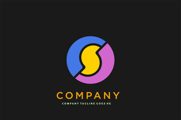 logotype letter s isolated circle ribbon, vector logo design usable for business, industry, corporate, mining,