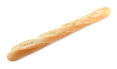 Tasty baguette isolated on white. Fresh bread