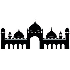 Fototapeta na wymiar badshahi mosque in lahore pakistan vector illustration