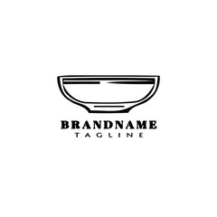 bowl food logo cartoon icon design black vector illustration