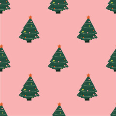 Winter Christmas Seamless Pattern, Vector Children Background, kids wallpaper for fabric, textile, clothes, paper, scrapbooking, planner, sticker