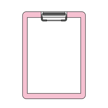 紙をはさんだ縦向きバインダーの線ありのイラスト