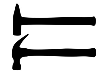 Hammers for construction and repair in a set. Vector image.