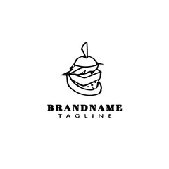 cute canape logo cartoon icon design template black isolated vector illustration