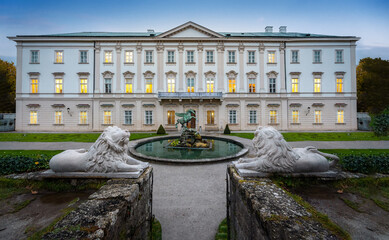 Pegasus Fountain at Mirabell Palace - Salzburg, Austria - obrazy, fototapety, plakaty