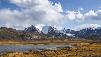 landscape with lake and mountains