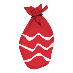 red gift bag tied. illustration flat style vector