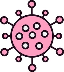Virus Filled Vector Line Icon Design