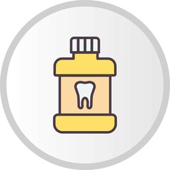 Mouth Wash Filled Vector Line Icon Design