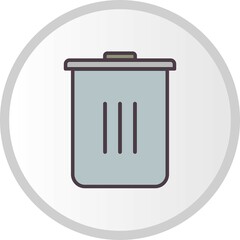 Trash bin Filled Vector Line Icon Design