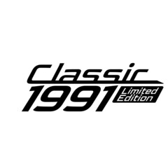 Classic 1991 Limited edition, 1991 birthday typography design for T-shirt