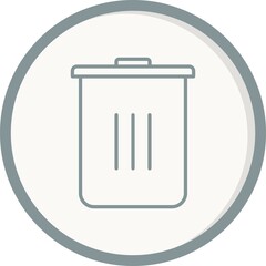 Trash bin Filled Vector Line Icon Design