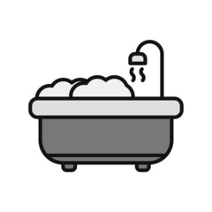 Bath Tub Filled Vector Line Icon Design