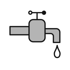 Water Tap Filled Vector Line Icon Design