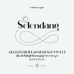 Elegant minimalist luxury alphabet. vintage wedding typography fonts logo font Premium Vector