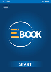 Ebook application on screen of gadget, illustration