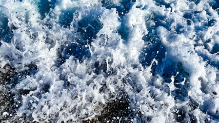 Sea foam. Sea surf. Summer background.