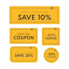 Vector coupon. Discount coupon template isolated. Vector ticket - obrazy, fototapety, plakaty