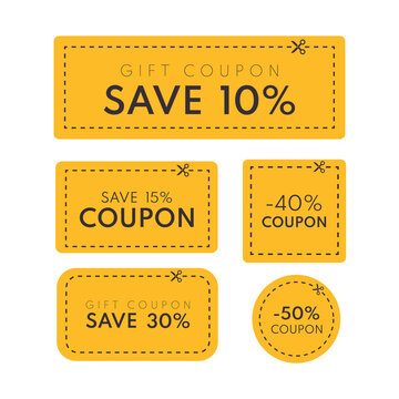 Vector Coupon. Discount Coupon Template Isolated. Vector Ticket