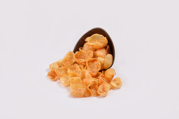 Fried and Spicy Moon Cup, Vatka, Katori, Moon Chips, Snacks or Fryums (Snacks Pellets) served in a...