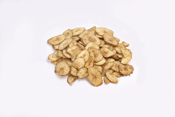 Kerala banana chips for Onam festival popular deep fried snack traditional South Indian tea time snack on banana leaf, Kerala India. fried in coconut oil on Onam, Vishu, Diwali Deepawali, Ramzan, Eid.