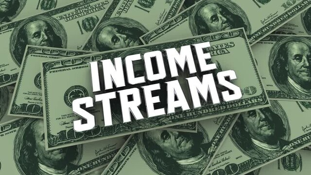 Income Streams Make More Money Cashflow Earnings 3d Animation