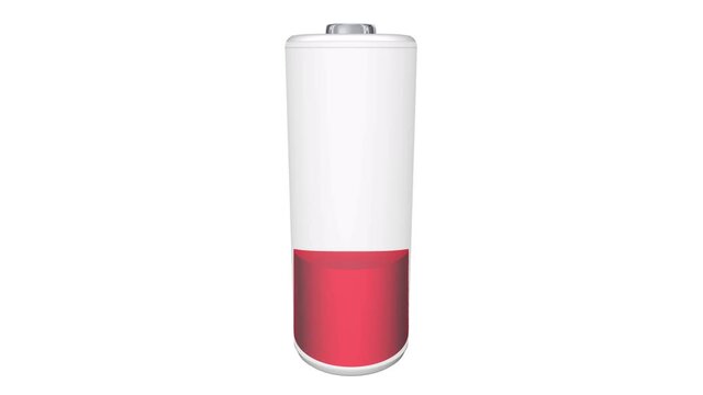 Battery Power Depleting Running Low Recharge Electricity Energy 3d Animation