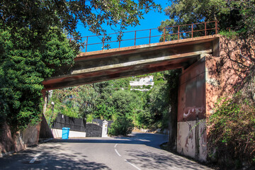 Abandoned cable cart bridge