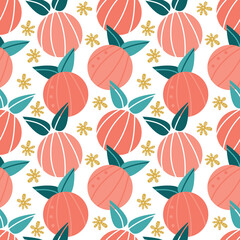 seamless repeating pattern with oranges. vector illustration