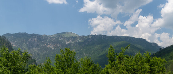 Summer panorama of mountains in Montenegro