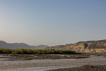 landscape of the river in central asia