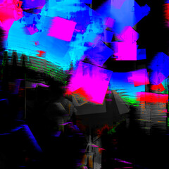 Abstract glitch art grunge background image.