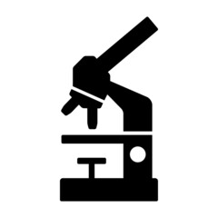 Optical microscope flat vector icon for science apps and websites
