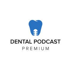 dental podcast logo icon vector template